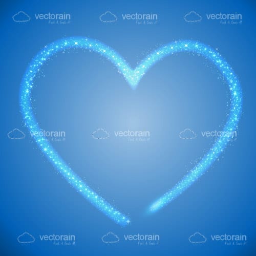 Light Blue Heart on Dark Blue Background